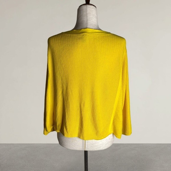 Cabi #5637 Sunny Sweater Yellow Button Snap Front Ribbed Cardigan Crop Womens - Picture 4 of 8